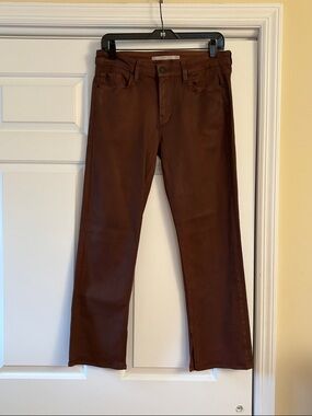 Hudson Nico Brown Coated Straight Leg Jeans